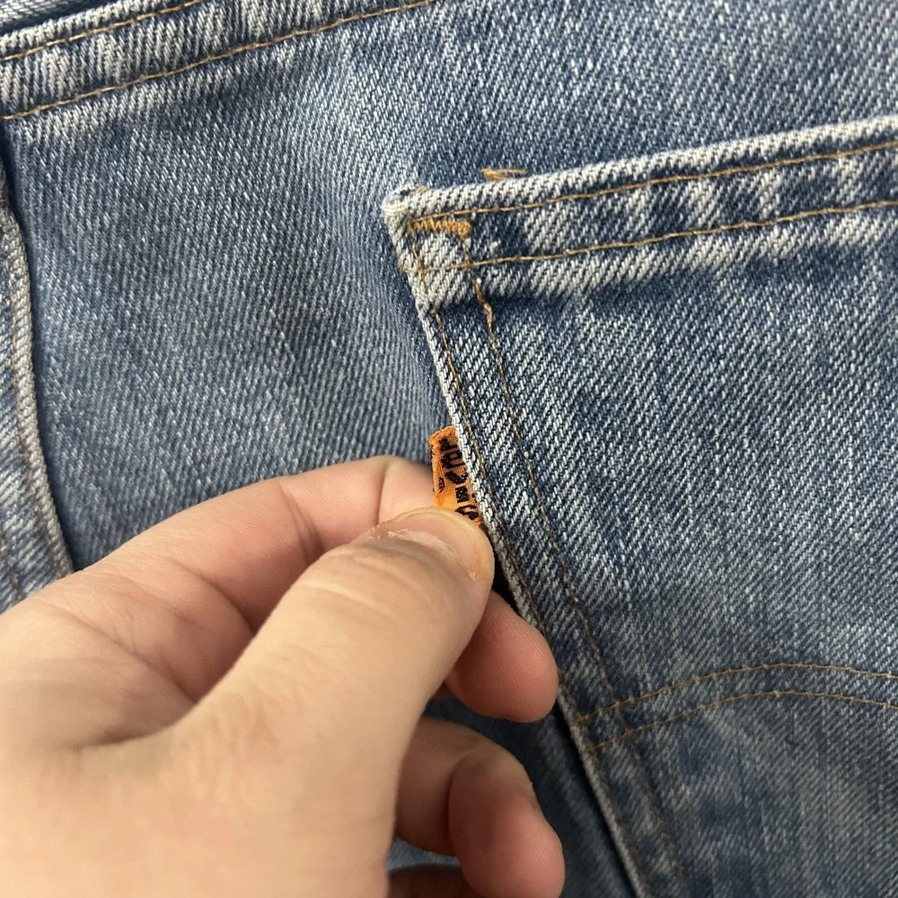 Vintage Levis Jeans Mens 38x30 Blue Denim 646 Bell Bottoms Flares 70s Orange Tab